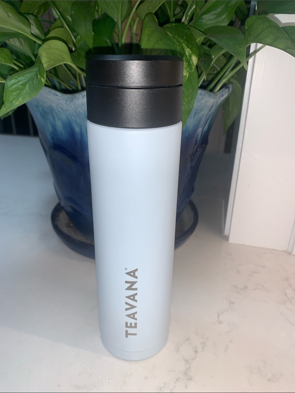 Teavana Frost Pale Blue Tea Infuser Travel Tumbler
